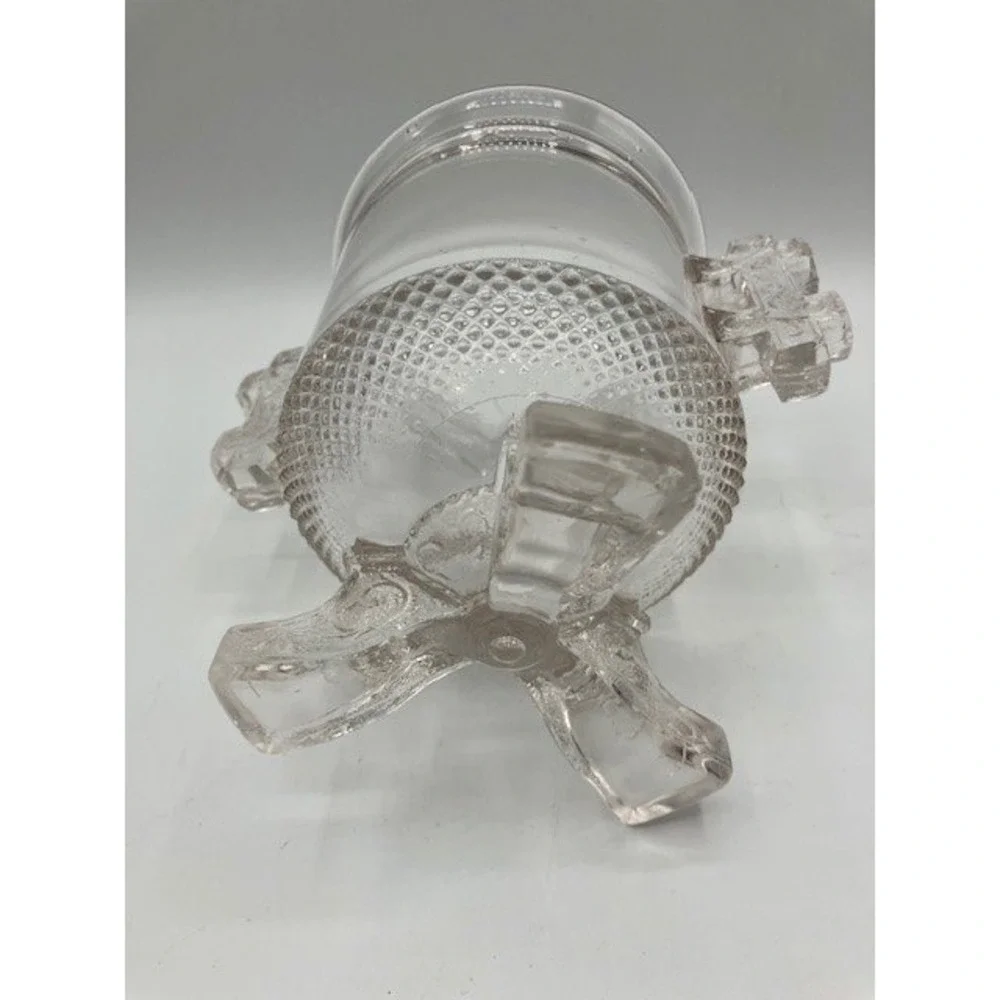 Vintage Clear Pattern Glass LaBelle Queen Anne 3 Footed Sugar‎ Bowl 6